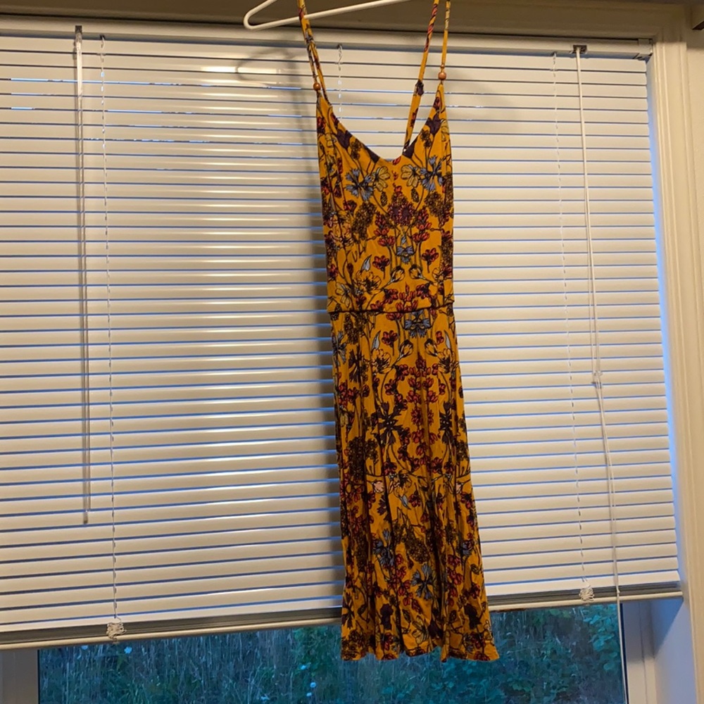 burnt orange cross back sun dress